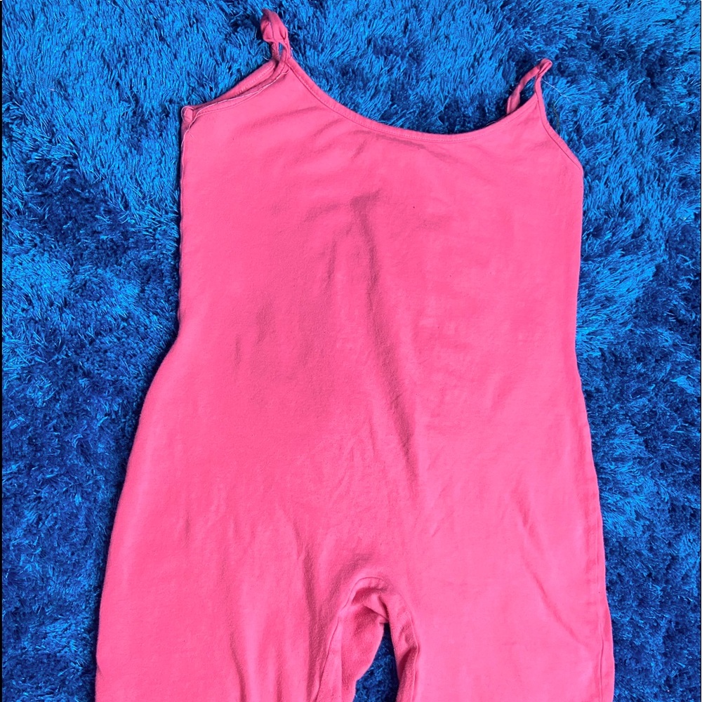 Pink shorts romper
